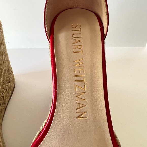 Stuart Weitzman Nudist Square Toe Espadrille Platform - Red 
Wedge Sandals, NIB - Picture 8 of 10